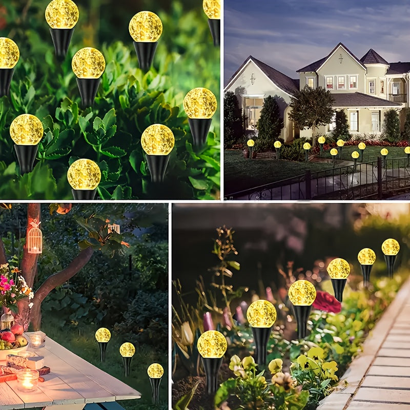 20pcs Luces Solares para Jardín, Luces de Césped Exteriores con 8 Modos de Iluminación, Apagado Automático Diurno y Encendido Nocturno para Verano, Camping, Navidad, Boda, Fiesta, Decoración de Caminos en el Césped