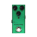Pedal de efectos para guitarra eléctrica MINI con retardo analógico, bypass verdadero, mezcla de tiempo y repetición, incluye fuente de alimentación de 9V, color verde profundo.