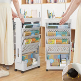 Organizador de Escritorio Versátil con Ruedas - Estantería Lateral Desmontable y Almacenamiento de Archivos, Ideal para la Oficina, la Escuela y la Organización del Hogar