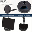 Soporte de Micrófono Ajustable para Escritorio con Soporte para Teléfono - Base Antideslizante y Resistente para Grabación, Juegos y Transmisiones - Negro