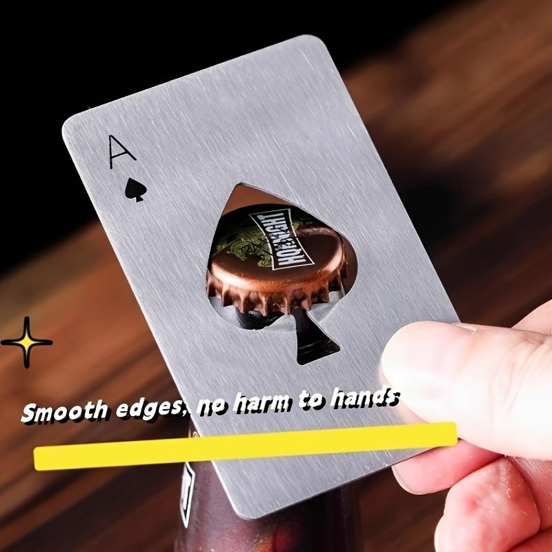 1pc Abrebotellas de Cartas de Póker Creativo, Construcción Metálica, Ideal para Bar, Restaurante, Hotel, Uso Doméstico - Regalo Versátil para Halloween, Navidad, Pascua, Hanukkah, Acción de Gracias, Exquisito, La Mejor Elección