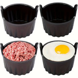 4-Pack de Ramequines de Silicona para Huevos - Moldes Antiadherentes para Huevos para Freidora de Aire, Aptos para Microondas y Estufa, Aptos para Lavavajillas, Moldes de Cocina Versátiles para Huevos y Más