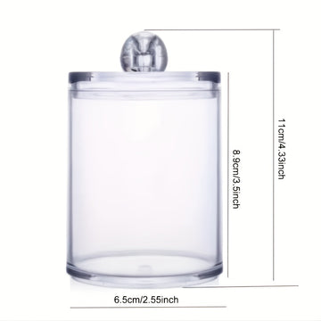 4 unidades/3 unidades/2 unidades/1 unidad de contenedores de hisopos de plástico transparente con tapa, acabado pulido, dispensador de mostrador para hisopos, almohadillas de maquillaje, cosméticos