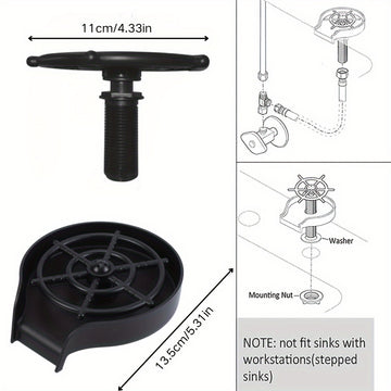 Lavaplatos de cocina fácil de instalar - Diseño de múltiples boquillas y alta presión para limpieza rápida de biberones y utensilios de bar, material ABS duradero
