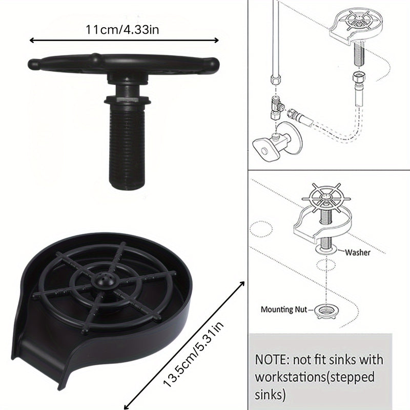 Lavaplatos de cocina fácil de instalar - Diseño de múltiples boquillas y alta presión para limpieza rápida de biberones y utensilios de bar, material ABS duradero