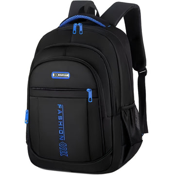 Moqueta Unisex Casual - Bolso de Viaje Duradero con Múltiples Bolsillos y Detalles Naranja, Correas Ergonómicas y Cierre de Cremallera para Viajes Cortos o Negocios -