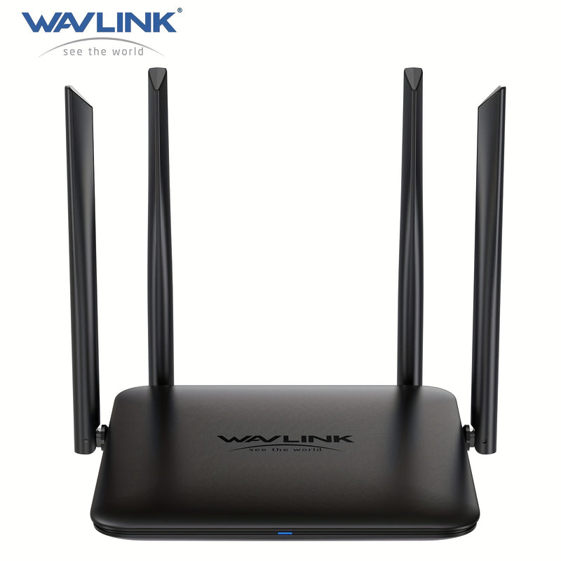 Enrutador inalámbrico WAVLINK AC1200 de doble banda (2.4GHz + 5GHz), enrutador WiFi Gigabit para hogar y juegos, 1 puerto WAN 10/100/1000Mbps, 2 puertos LAN 10/100/1000Mbps, compatible con MU-MIMO, formación de haz y LNA+PA, IPv6