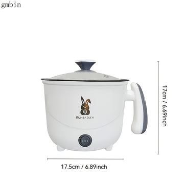 1pc Olla Eléctrica Blanca Multifuncional de Una Capa, Enchufe Americano 110V-130V, No Requiere Batería, Muy Adecuada para Hogar, Residencia Universitaria, Oficina - Para Freír, Estofar, Cocinar al Vapor