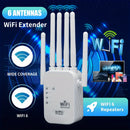 Repetidor de Señal WiFi, Extensor WiFi 300Mbps con 6 Antenas, Amplificador de Red Penetrante para Mayor Cobertura y Velocidad en Múltiples Escenarios, Mejora de la Red Oficina, Colocación Versátil, Enchufe Estándar EE. UU., Extensión Wifi Hogareña, Repet