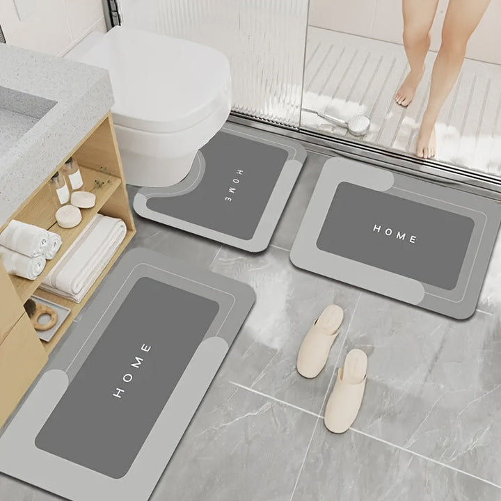 Juego de 3 alfombras suaves y absorbentes, alfombras rectangulares antideslizantes y absorbentes de agua adecuadas para cocinas, baños y aseos, decoración para el hogar. Duraderas.