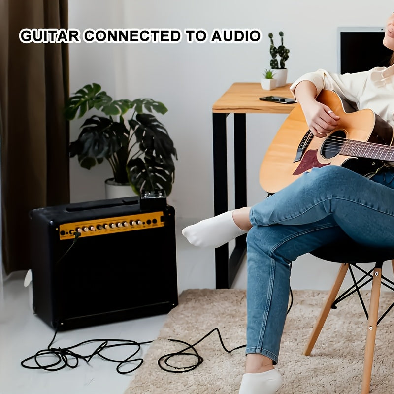 Cable de Amplificador para Guitarra y Bajo Eléctrico Premium - 3.05 metros / 6.1 metros, Sonido de Alta Fidelidad, Diseño Duradero y Flexible, Compatible con Todos los Instrumentos Musicales, Conectores Metálicos para Computadoras, Portátiles, DVD, Altav