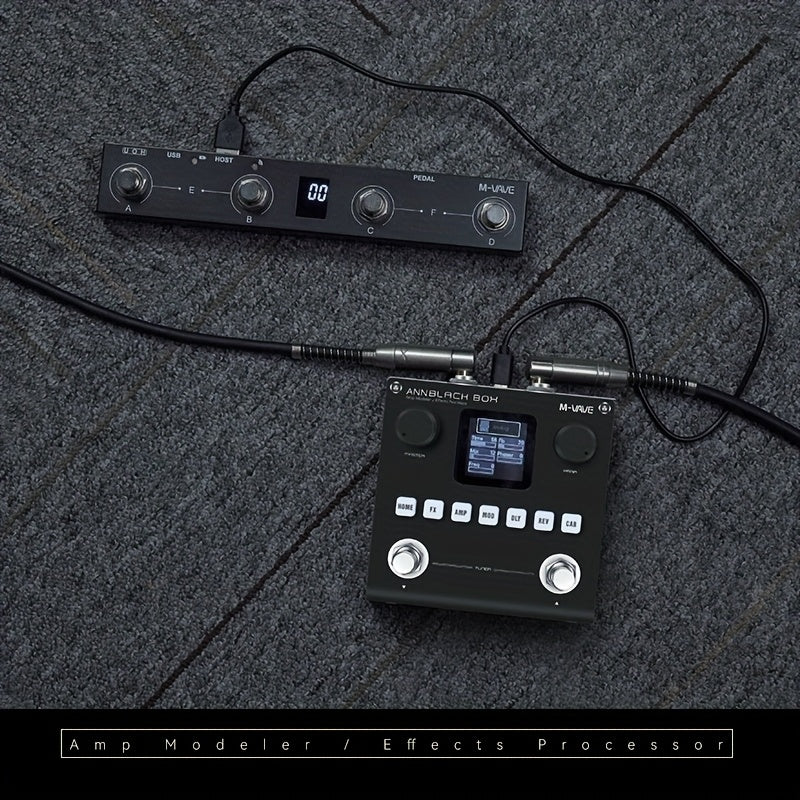 Procesador de efectos múltiples para guitarra y bajo M-VAVE ANNBLACH BOX - Señal digital recargable, construcción en hierro con carga USB, 36V o menos, portátil para guitarra eléctrica y bajo, pedal de efectos para guitarra | Efecto de guitarra moderno |