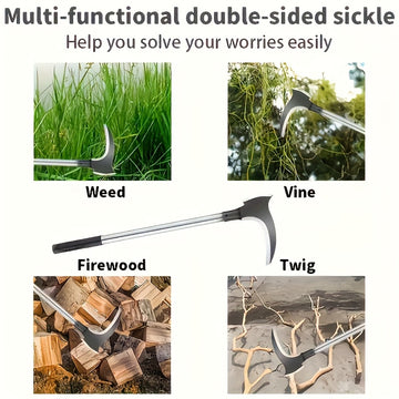 Multiherramienta de Acero Aleado Doble Cara para Jardinería, Agricultura, Camping y Supervivencia al Aire Libre - Tijeras Manuales Resistentes con Hoja Metálica Duradera | Diseño Robusto, Ideal para Bricolaje (Mango No Incluido)