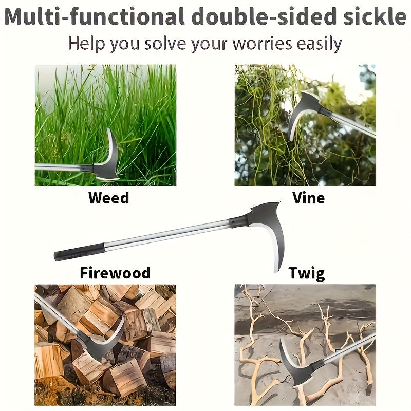 Multiherramienta de Acero Aleado Doble Cara para Jardinería, Agricultura, Camping y Supervivencia al Aire Libre - Tijeras Manuales Resistentes con Hoja Metálica Duradera | Diseño Robusto, Ideal para Bricolaje (Mango No Incluido)