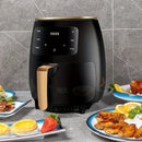 UAO 4,5" Electrodoméstico compacto de aire frito con pantalla digital, 900W de alta potencia, 2--1 Electrodoméstico de aire frito y sartén, Diseño negro fácil de limpiar para cocinas pequeñas, Comida frita saludable, Preparación de comidas rápidas, Elect