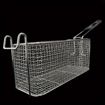 Cesta de freír cuadrada de metal plegable con asa - Ideal para papas fritas, nuggets de pollo y snacks | Cernidor de cocina duradero para freidoras y vaporeras | Perfecto para entusiastas de la cocina, cesta de freír para freidoras