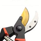 Tijeras de poda profesionales de titanio de 8,5" (T13) - Tijeras de jardín avanzadas super afiladas, tijeras de jardín de alta resistencia con mangos negros y naranjas, ideales para recortar césped verde y tareas de corte pesadas, herramienta de jardín |