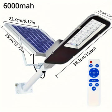 Lámpara solar para exteriores potente con batería de 6000/4000mAh, iluminación para jardín y patio, control remoto, ahorro de energía, panel solar, ideal para jardines florales