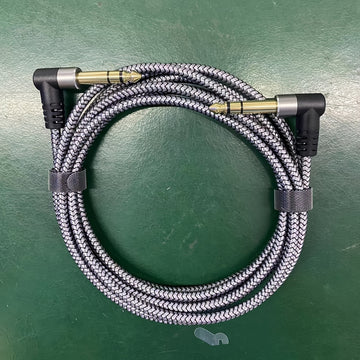 Cable de audio LUTREE6.5 macho a macho TRS para amplificador de potencia equilibrado de dos canales. Cable de conexión de audio en ángulo doble extremo universal Eid Al-Adha Mubarak.