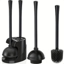 Juego de Cepillo y Desatascador de Inodoro 2 en 1 - Cabeza Giratoria, Plástico Duradero, Kit de Limpieza para Baño, Accesorios de Baño