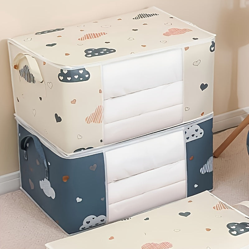 Bolsa de Almacenamiento Extra Grande Plegable con Cremallera y Asas - Organizador a Prueba de Polvo para Ropa, Edredones | Ideal para Autocaravanas y Decoración del Hogar