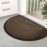Tapete de entrada resistente, 1 pieza, semicircular, para interior y exterior, alfombra de bienvenida, duradera, perfil bajo, ideal para entrada, patio, garaje y áreas de mucho tráfico, decoración navideña, regalo de Navidad