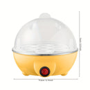 Cocedor de Huevos Eléctrico Compacto VIVIDAY con Tapa Transparente - Mini Maquinilla de Desayuno Portátil, 110V, Material PP, Diseño Amarillo y Blanco, Enchufe Estadounidense, Ideal para la Nutrición en Cocina Doméstica, VIVIDAY