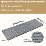 Pedales de escalera de madera para interiores, 5pcs/10pcs de conjunto de alfombras de escalera autoadhesivas antideslizantes, 30x8x1.8 pulgadas (76x20x4.5cm), fáciles de desmontar, antideslizantes y suaves, con adhesivo reutilizable, adecuado para person