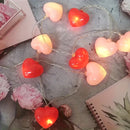 1 juego de cadena de luces LED románticas en forma de corazón - alimentada por batería, 150 cm / 59.06 pulgadas / 10 LED elección perfecta para el Día de San Valentín y propuesta de matrimonio, luz ambiental para la habitación, sin batería