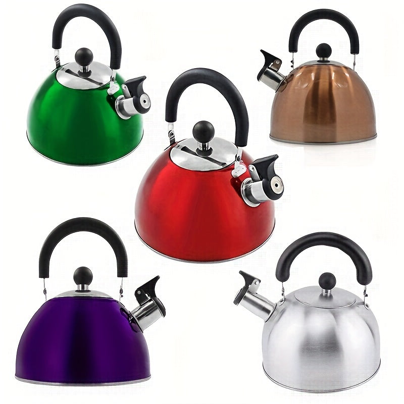Cazo de té silbante de acero inoxidable para 2,5-3 litros de agua - Adecuado para inducción, estufas de gas y estufas eléctricas cerámicas.