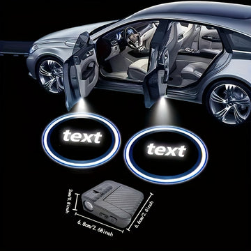 Paquete de 2 luces de bienvenida para puertas de coche LED fáciles de instalar, adecuadas para varios vehículos, coche, SUV, camión, equipo universal de moda, sin batería.