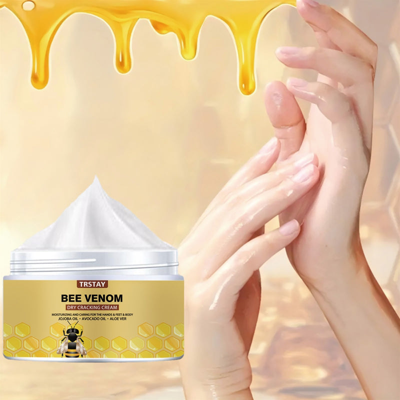 Crema hidratante con veneno de abeja Trstay - Humectante natural para piel seca y agrietada, todo tipo de piel, sin alcohol, sin fragancia, con ácido hialurónico, crema para el cuidado de la piel|Diseño de panal|Textura suave, cuidado hidratante