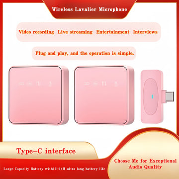 Sistema de micrófono inalámbrico profesional 2.4GHz, con una duración ultra-larga de 14 horas (batería de polímero de litio de 160mAh), DSP de estudio y reducción de ruido ENC, diseño clip-on plug and play, silencio instantáneo y grabación de 1 toque, pu