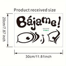 1pc Diversión Cartoon Anime PVC Decal de Tapa de Inodoro - "Bájame" Cita en Español, Acabado Brillante, Adhesivo Reutilizable de Plástico para Decoración de Tanque de Baño