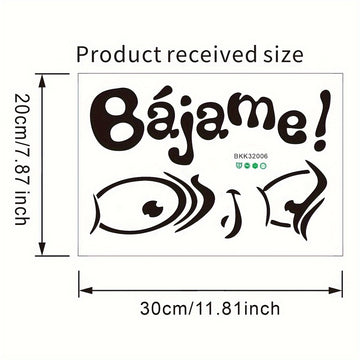1pc Diversión Cartoon Anime PVC Decal de Tapa de Inodoro - "Bájame" Cita en Español, Acabado Brillante, Adhesivo Reutilizable de Plástico para Decoración de Tanque de Baño