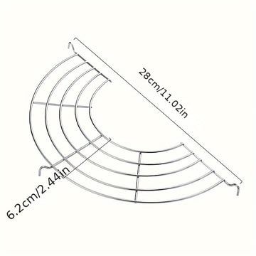 Rejilla Semicircular Versátil de Acero Inoxidable 304 para BBQ, Freír y Cocinar al Vapor - Diseño de Drenaje de Aceite e Isolación