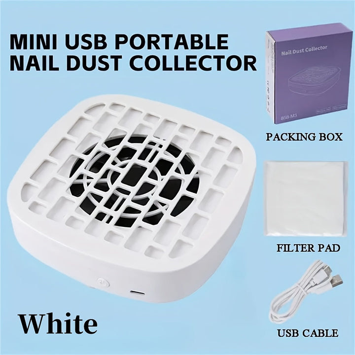 Colector de polvo de uñas, ventilador de vacío compacto para principiantes con fuerte succión, herramienta de pulido de uñas