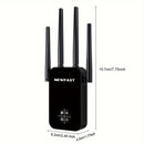 Repetidor Extenso de WiFi NEWFAST 1200Mbps, Modelo OLED 5G AC1200 con 4 Antenas, Amplificador de Largo Alcance, Enchufe Estadounidense, Compatible con 802.11ac, Repetidor Inalámbrico de Alta Potencia para Mejorar el Rango de la Red, Extensor de Wifi