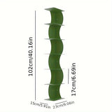 Estantería de Esquina Metálica Inspirada en la Hierba Marina Verde de 7 Niveles - Montada en la Pared, Acabado Pintado, Ideal para Decoración de Hogar u Oficina