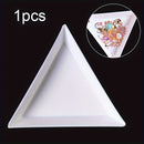 1/3/5/10pcs Caja de Almacenamiento de Arte de Uñas de Plástico Triangular Blanco con Estrás, Bandeja de Placa, Contenedor de Joyería, Taza de Purpurina DIY, Herramienta de Decoración de Puntos