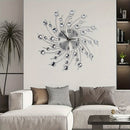 1pc Reloj de Pared Silencioso - Decorativo con Cuentas de Cristal al Estilo Europeo