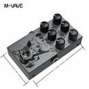 Pedal de Efectos M-VAVE MINI-EFX 9 en 1 con True Bypass, Control Remoto y Alimentación USB - 9 Opciones de Sonido, Pedal Digital Compacto para Guitarras Eléctricas, Bajo, Estilos Musicales Variados, Diseño Artístico Único, Construcción Metálica Duradera