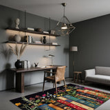 1pc Alfombra de Terciopelo con Diseño Floral y Patrón de Libros, Ideal para Cocina, Dormitorio, Sala, Estudio, Pasillo o Entrada – Ligera, Antideslizante y Lavable a Máquina