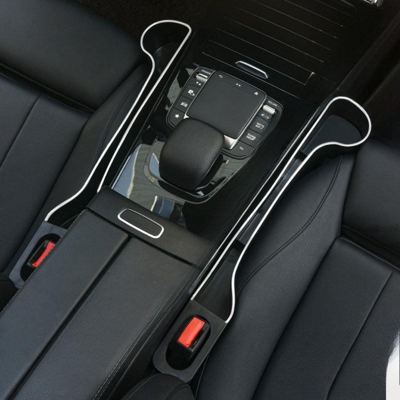 2 Piezas de Organizador Multifuncional para Auto con Portavasos - Solución de Almacenamiento en Plástico Duradero para Asientos Delanteros y Traseros, Ideal para Mantener el Interior del Coche Limpio y Ordenado | Diseño Elegante | Soporte Resistente