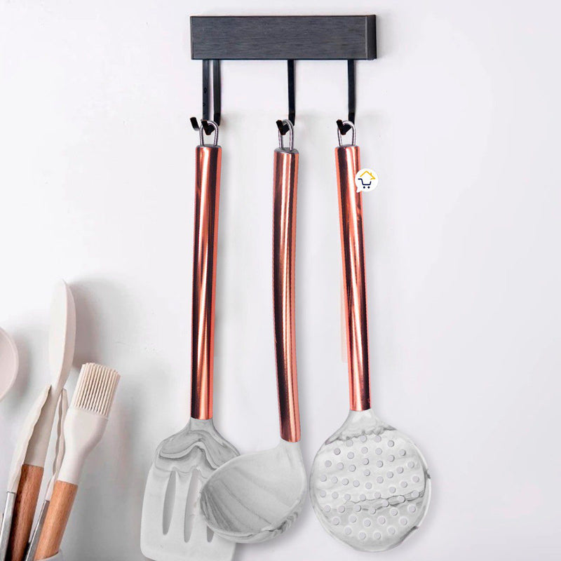 Juego Utensilios Cocina 6 Piezas Silicona Marmolizados COCI94