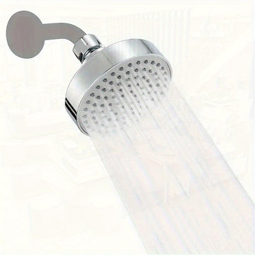 1 unidad de cabezal de ducha redondo de lluvia de alta presión de 9.91 cm - Plástico duradero, fácil instalación, diseño ahorrador de agua, suave para el cabello y la piel, ideal para uso en baños domésticos, accesorios de baño, cortina de ducha, cabezal