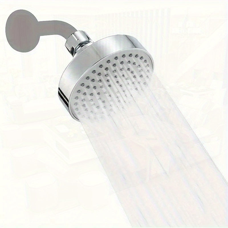 1 unidad de cabezal de ducha redondo de lluvia de alta presión de 9.91 cm - Plástico duradero, fácil instalación, diseño ahorrador de agua, suave para el cabello y la piel, ideal para uso en baños domésticos, accesorios de baño, cortina de ducha, cabezal
