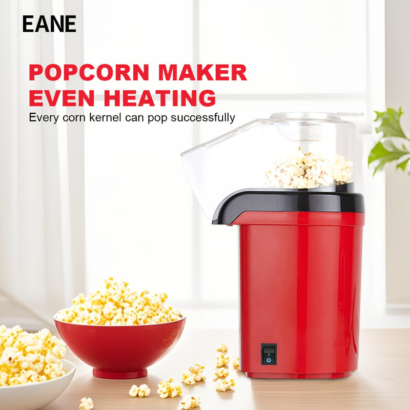 Maquinilla Automática de Palomitas Mini, Calentamiento por Turbina de Aire en Plástico, Eléctrica para Uso Doméstico, Operación con un Toque, Sin Necesidad de Aceite, Compatible con Enchufes US, Alimentación 110-130V - Ideal para Ver Películas y Series