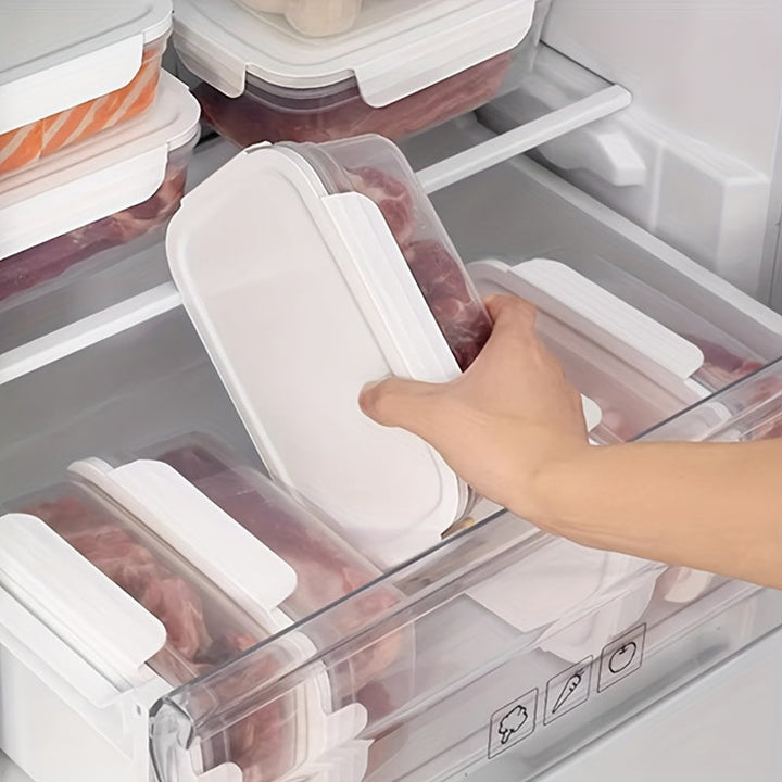 6 Piezas de Recipientes para Refrigerador 850ml/1400ml, ¡Ideales para Cocina y Conservación de Alimentos al Aire Libre! Diseño Apilable y Antiderrames, Seguros para Microondas