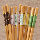 5 pares/10 pares de palillos chinos de bambú natural de montaña, multicolor, antideslizantes, resistentes a altas temperaturas, reutilizables, para hogar y restaurante